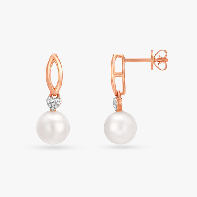 Elegant Sparkle Pearl and Diamond Drop Earrings 2