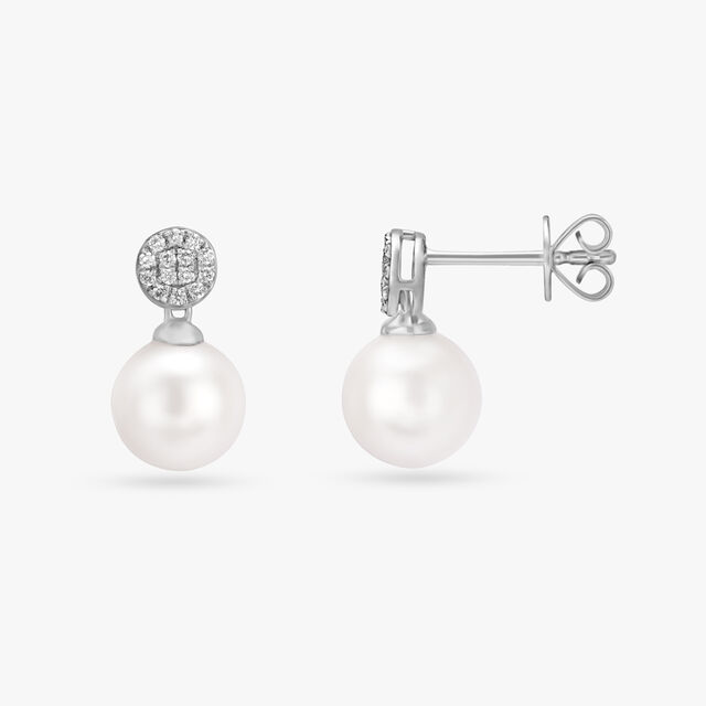 Shimmering Pearl and Diamond Drop Earrings 2