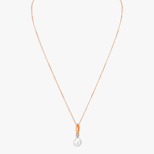 Graceful Pearl and Diamond Pendant with Chain 2
