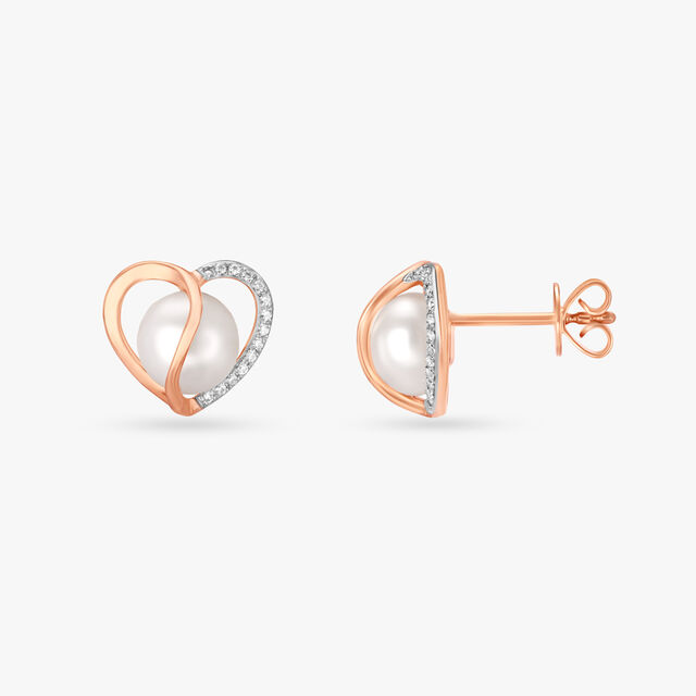 Glowing Pearl and Diamond Stud Earrings,,hi-res 2