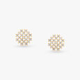 Checkerboard Diamond Stud Earrings 