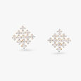 Square Diamond Stud Earrings 