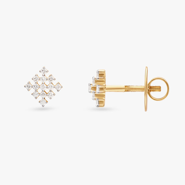 Square Diamond Stud Earrings 2