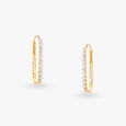 Sleek Diamond Hoop Earrings 