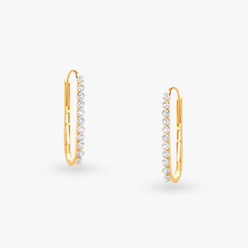 Sleek Diamond Hoop Earrings