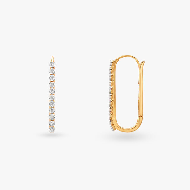 Sleek Diamond Hoop Earrings 2