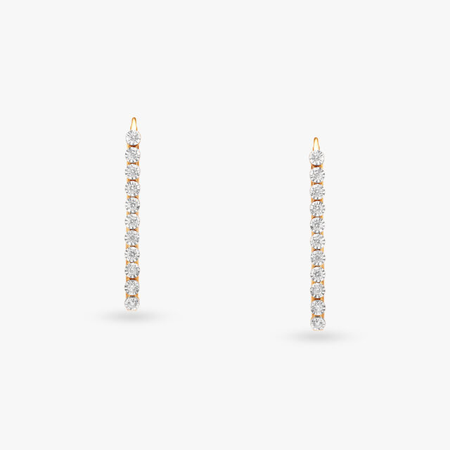 Sleek Diamond Hoop Earrings 3