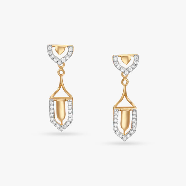 Contemporary Sparkle Diamond Stud Earrings 