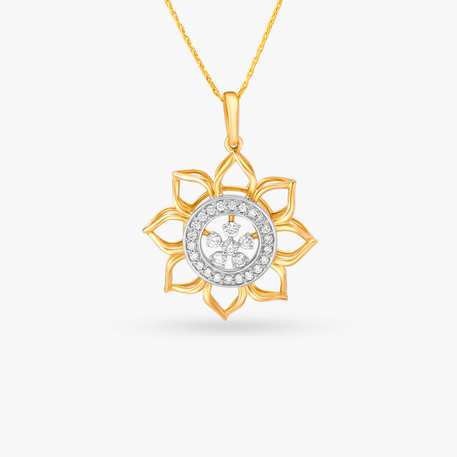 Solar Flare Diamond Pendant and Earrings Set 2