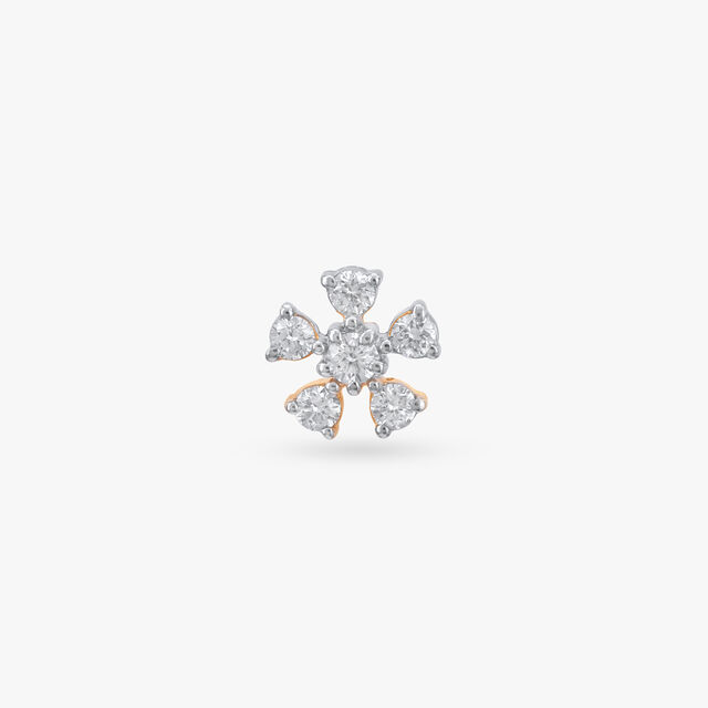 Glimmer Petal Diamond Nose Pin