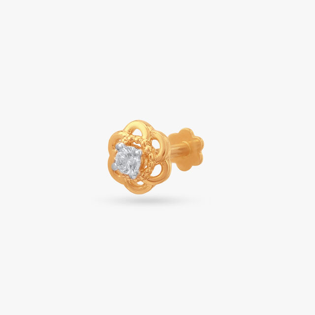 Lattice Petal Diamond Nose Pin