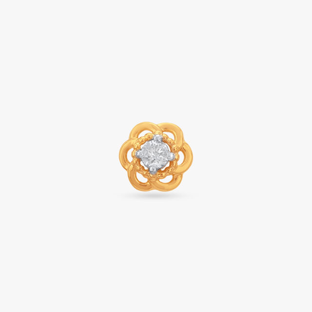 Lattice Petal Diamond Nose Pin