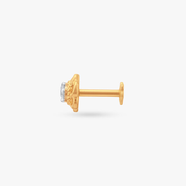 Lattice Petal Diamond Nose Pin