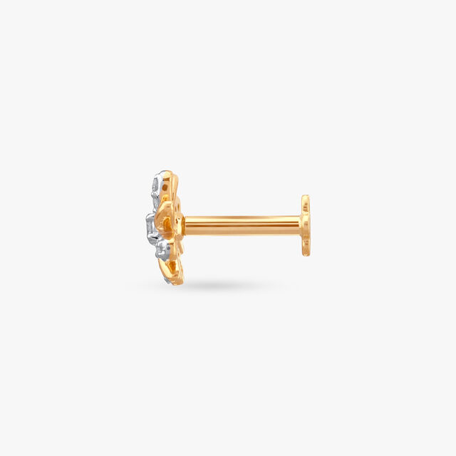 Twirl Petal Diamond Nose Pin