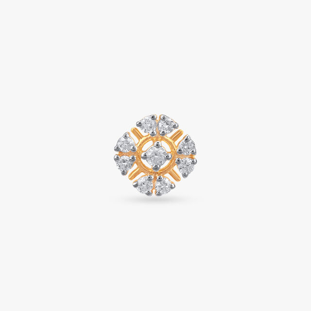 Petal Cross Diamond Nose Pin