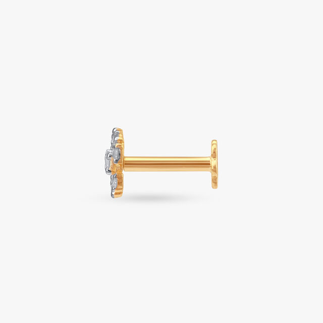 Petal Cross Diamond Nose Pin