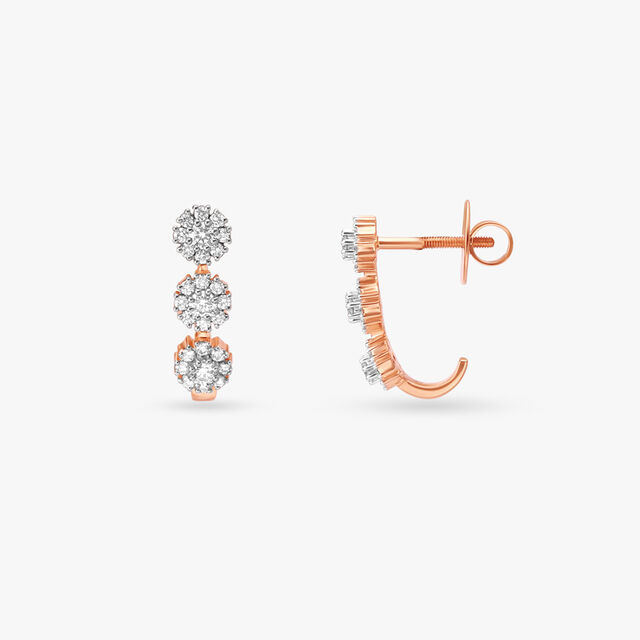 Delicate Floral Diamond Stud Earrings 2