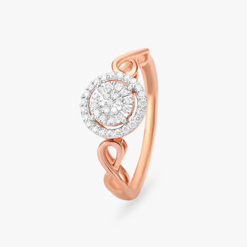 Infinity-Twist Diamond Finger Ring