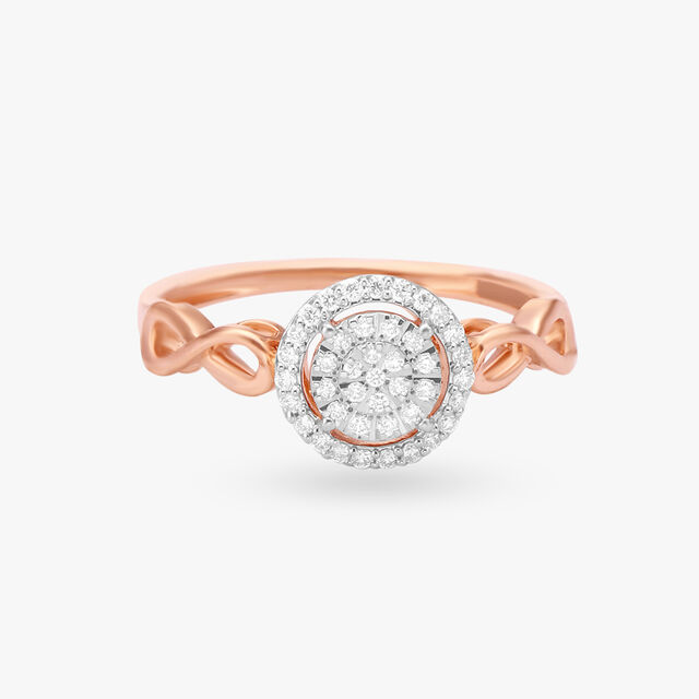 Infinity-Twist Diamond Finger Ring