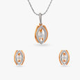 Eye of the Beholder Diamond Pendant and Earrings Set 