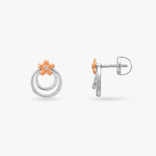 Loop Bloom Diamond Pendant and Earrings Set 5