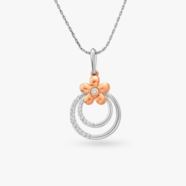 Cutesy Florals Diamond Pendant and Earrings Set 2