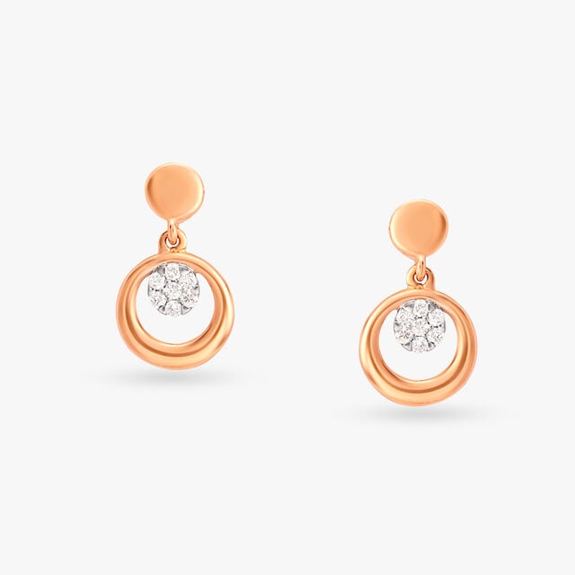 Exquisite Elegant Diamond Drop Earrings 