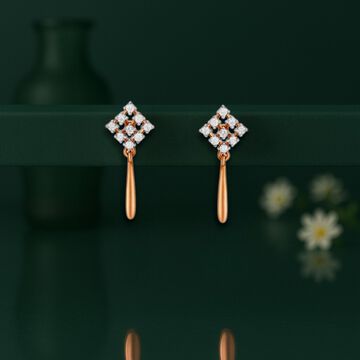 Slender Elegance Diamond Drop Earrings