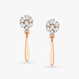 Floral Grace Diamond Drop Earrings 