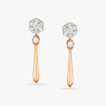 Sparkle of Flowers Diamond Drop Earrings