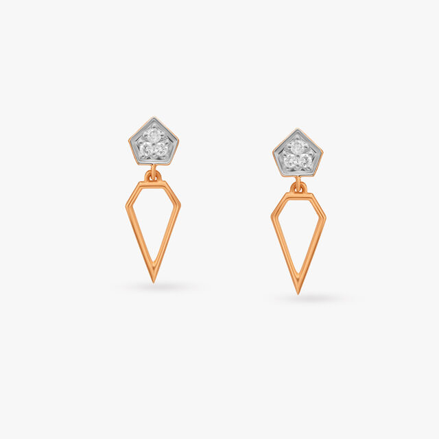 Shimmering Touch Diamond Drop Earrings 