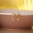 Sleek Geometry Diamond Drop Earrings 