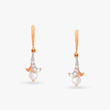 Radiant Pearl Diamond Drop Earrings