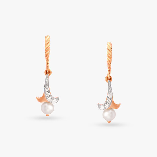 Radiant Pearl Diamond Drop Earrings 