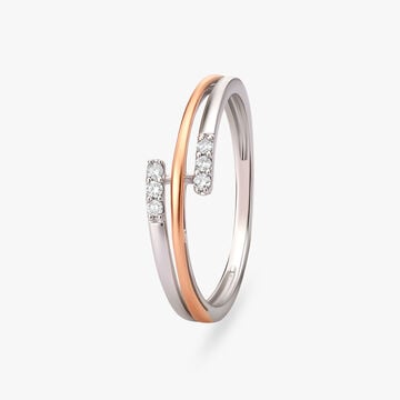 Overlapped Diamond Finger Ring