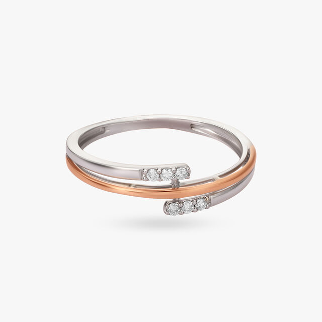 Overlapped Diamond Finger Ring