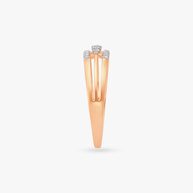 Triple-Row Diamond Finger Ring