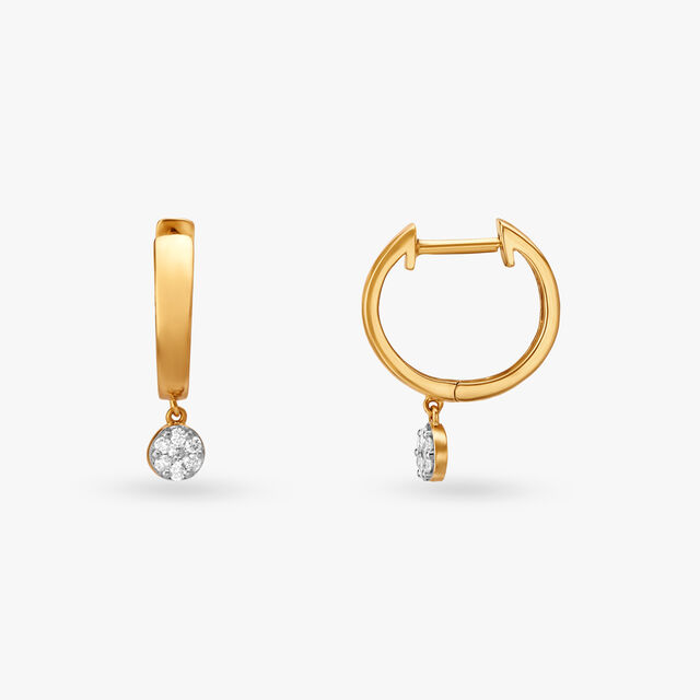 Dangle Diamond Hoop Earrings