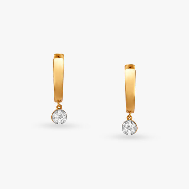 Dangle Diamond Hoop Earrings