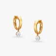 Dangle Diamond Hoop Earrings 