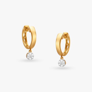 Dangle Diamond Hoop Earrings