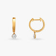 Dangle Diamond Hoop Earrings 2