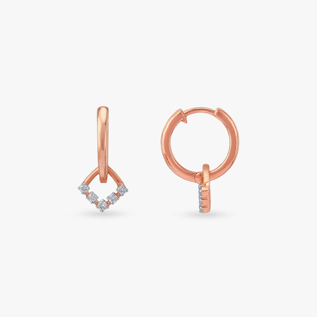 Square Pop Diamond Hoop Earrings