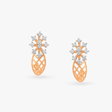 Floral Sparkle Diamond Stud Earrings