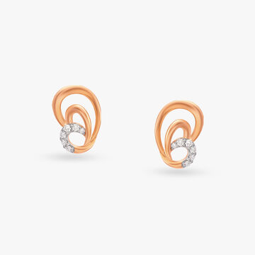 Swirl Diamond Stud Earrings