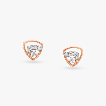 Triangular Diamond Stud Earrings
