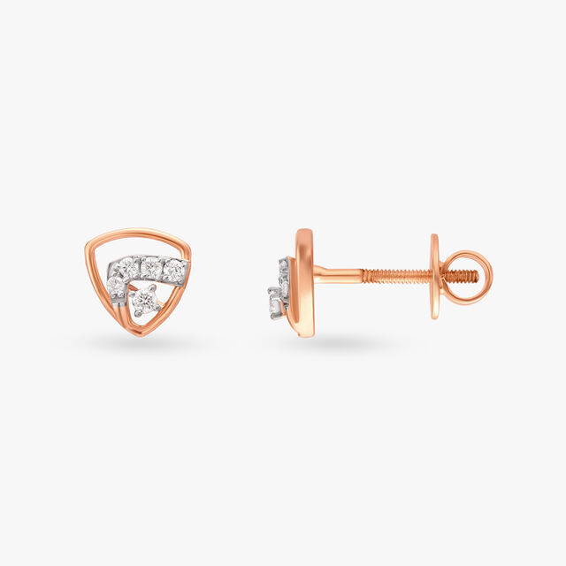 Triangular Diamond Stud Earrings 2