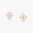 Geometric Diamond Stud Earrings 