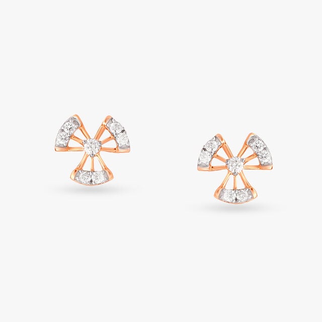 Angular Allure Diamond Stud Earrings 