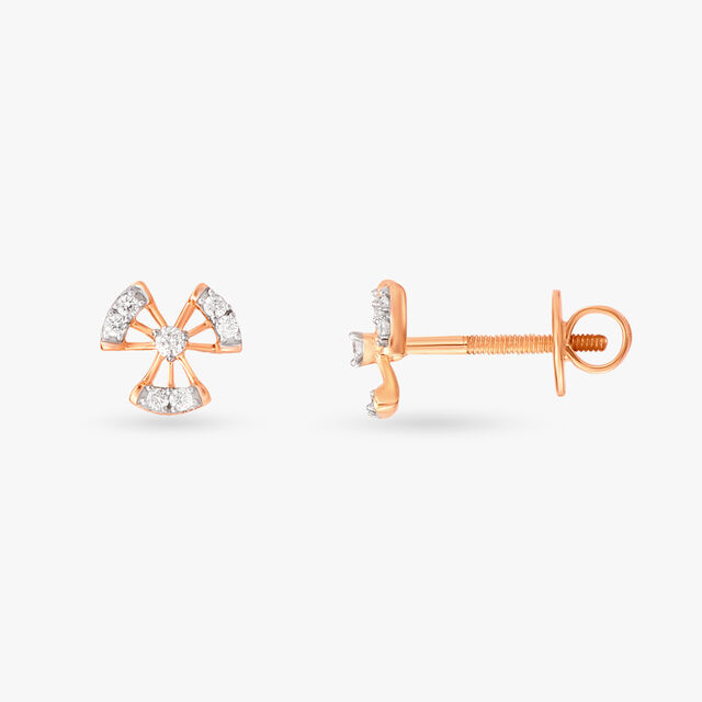 Angular Allure Diamond Stud Earrings 2